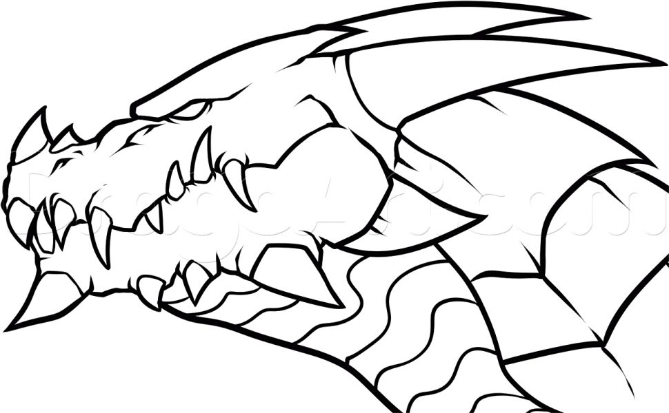 Realistic Easy Dragon Coloring Pages : Terrific chinese water dragon