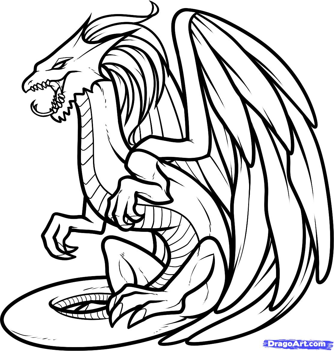 Dragon Drawings Black And White | Free download on ClipArtMag
