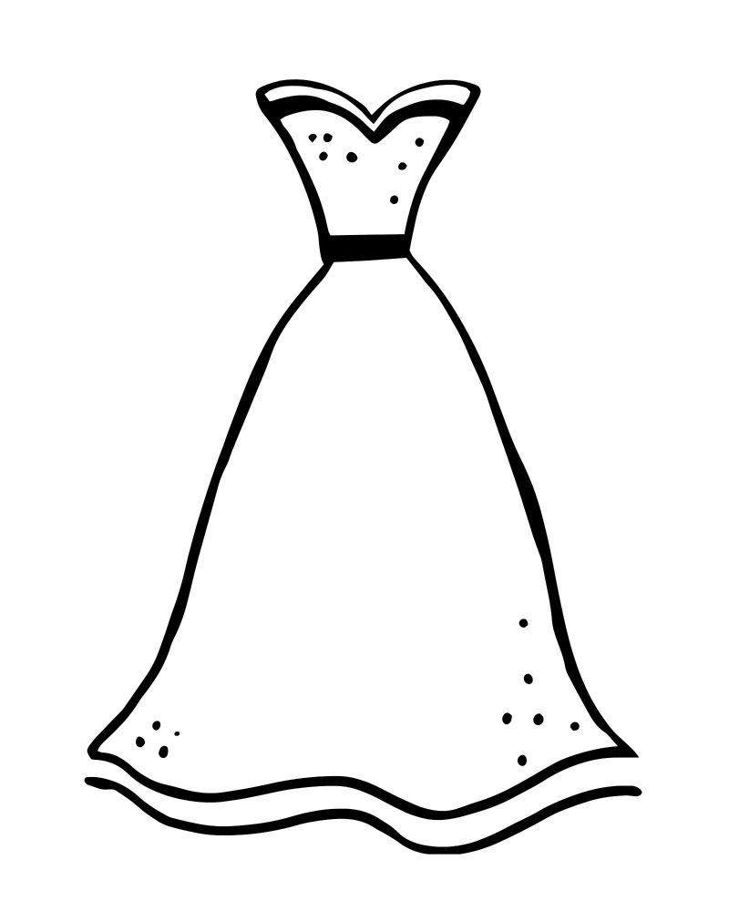 Dress Coloring Pages Free download on ClipArtMag