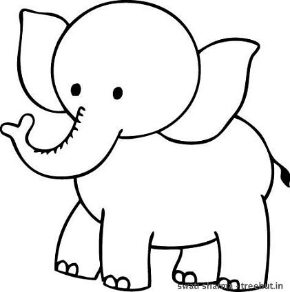 Elephant Cartoon Outline | Free download on ClipArtMag