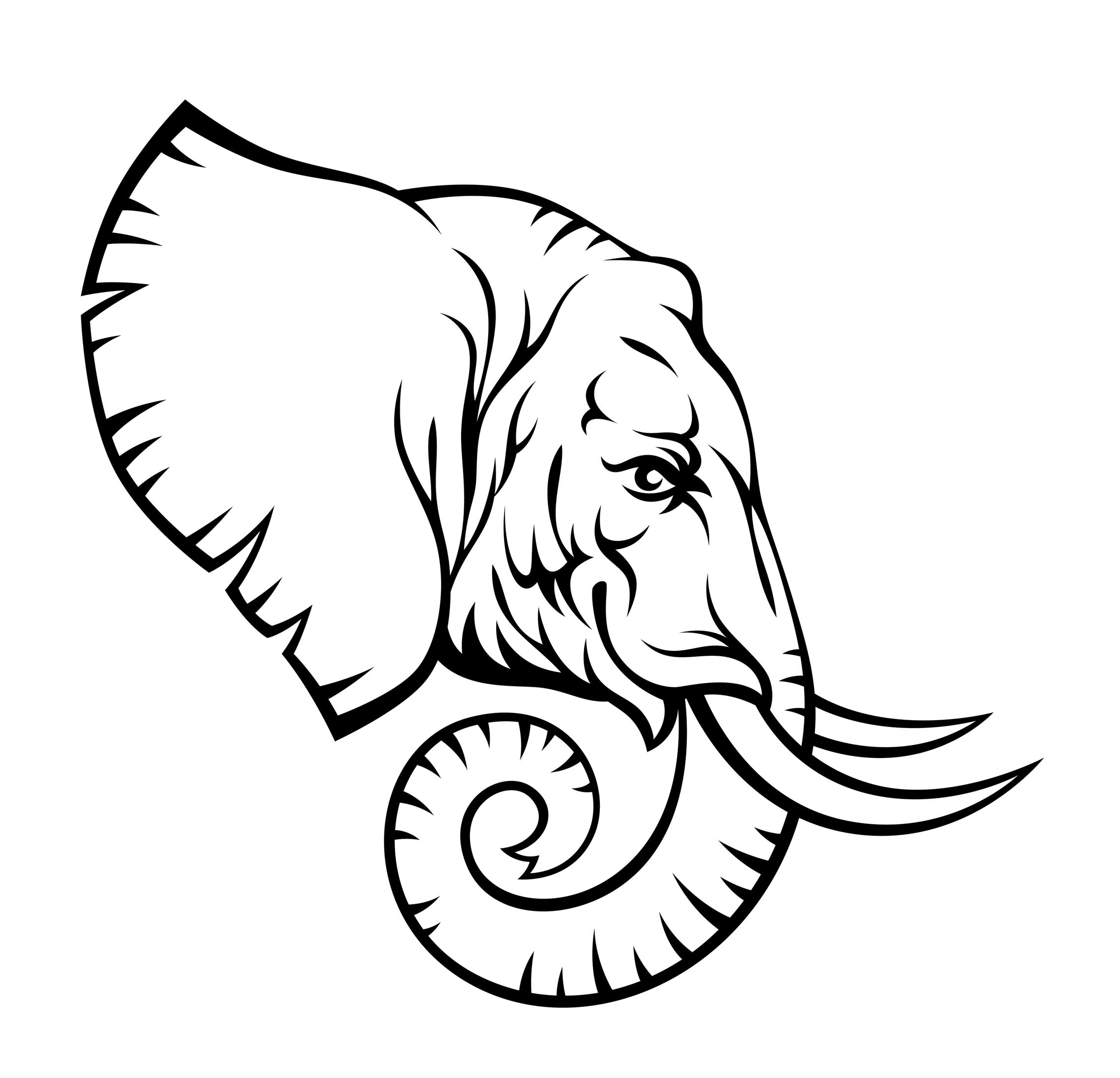 Elephant Head Outline | Free download on ClipArtMag
