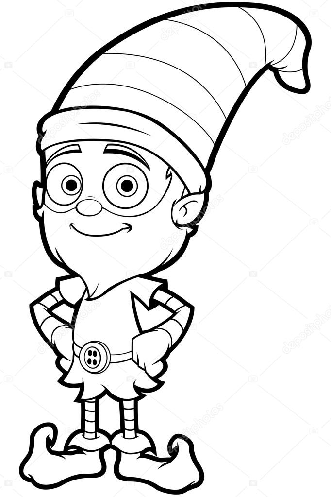 Elf On The Shelf Clipart Black And White Collection of
