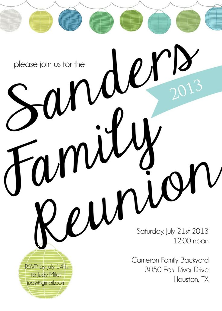 Family Reunion Invitation Templates | Free download best ...