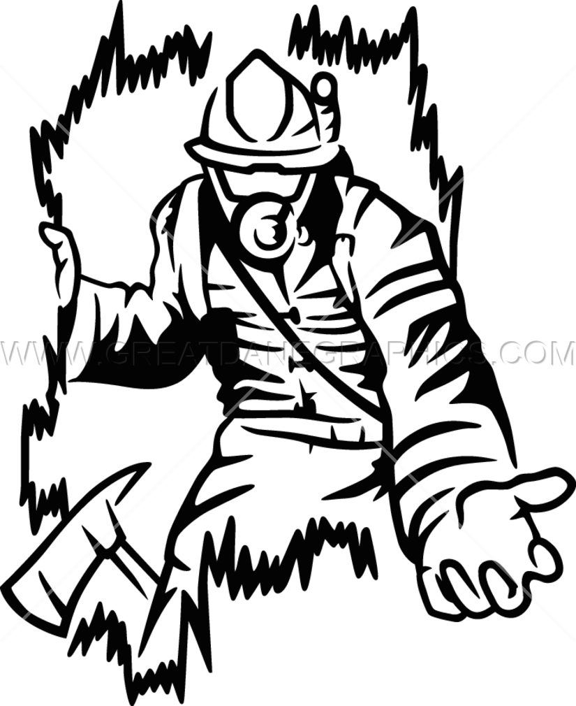 Firefighter Black And White | Free download on ClipArtMag