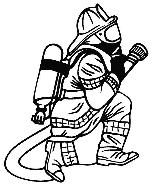 Firefighter Clipart Black And White | Free download on ClipArtMag