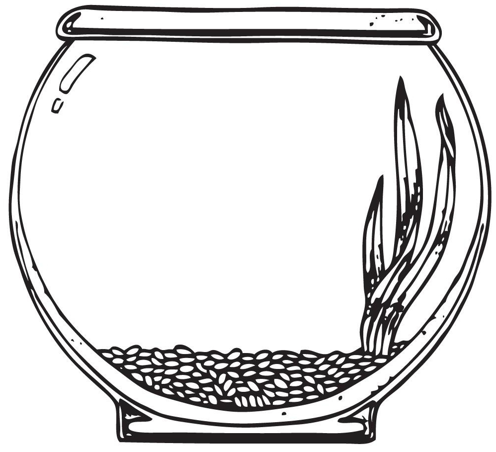 Fish Bowl Template For Kids Sketch Coloring Page