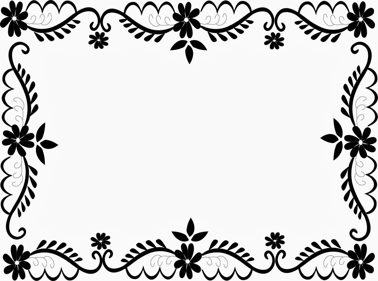 Flower Frame Clipart Black And White Free download on
