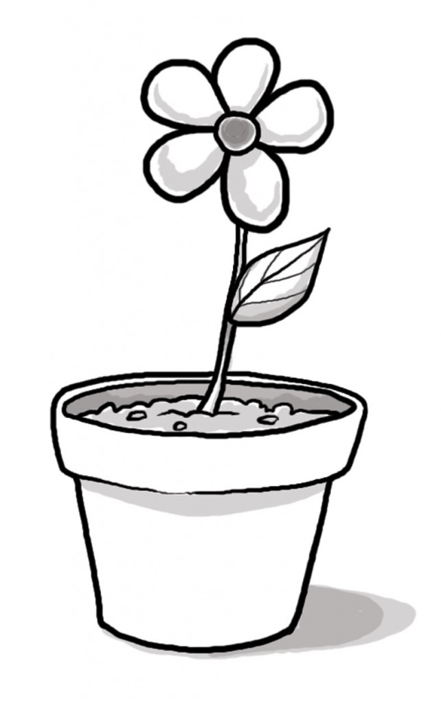 Flower Pot Clipart Black And White Free download on