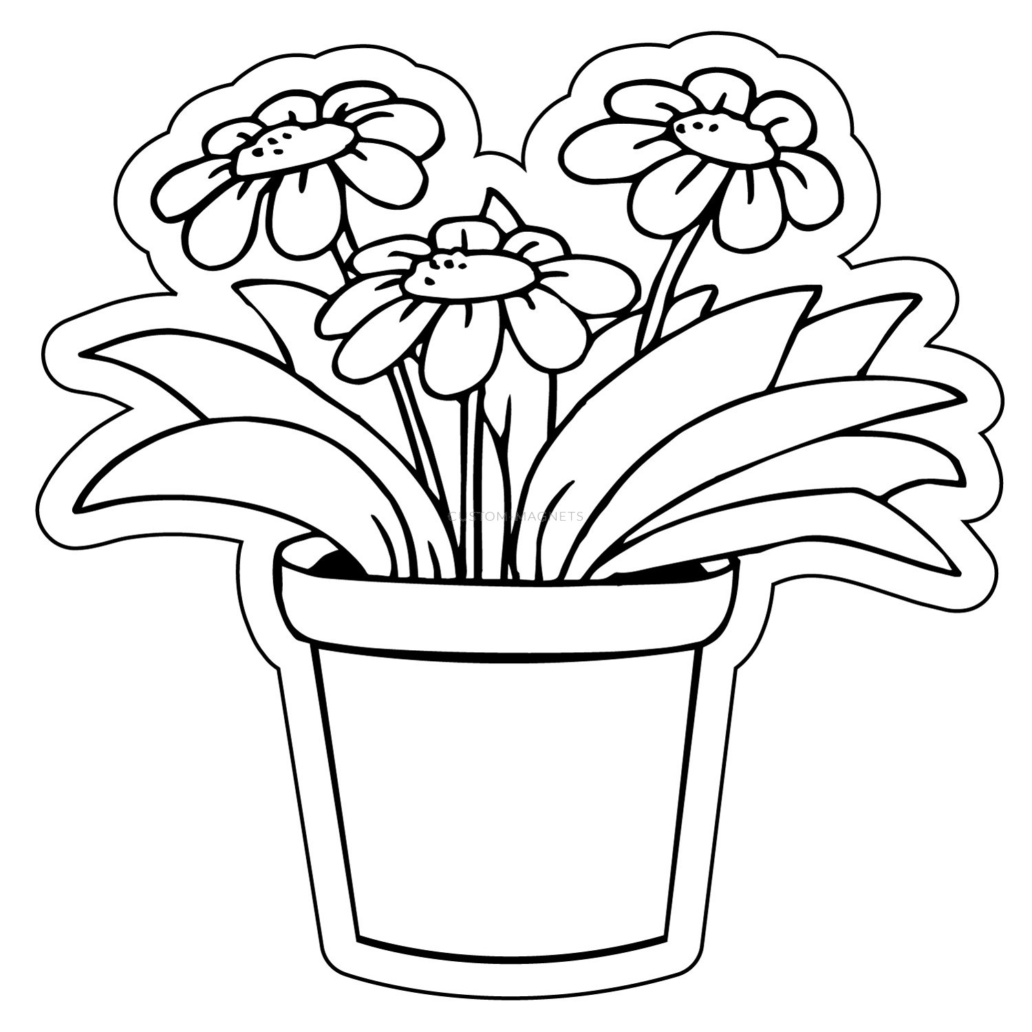 Flower Pot With Flowers Template