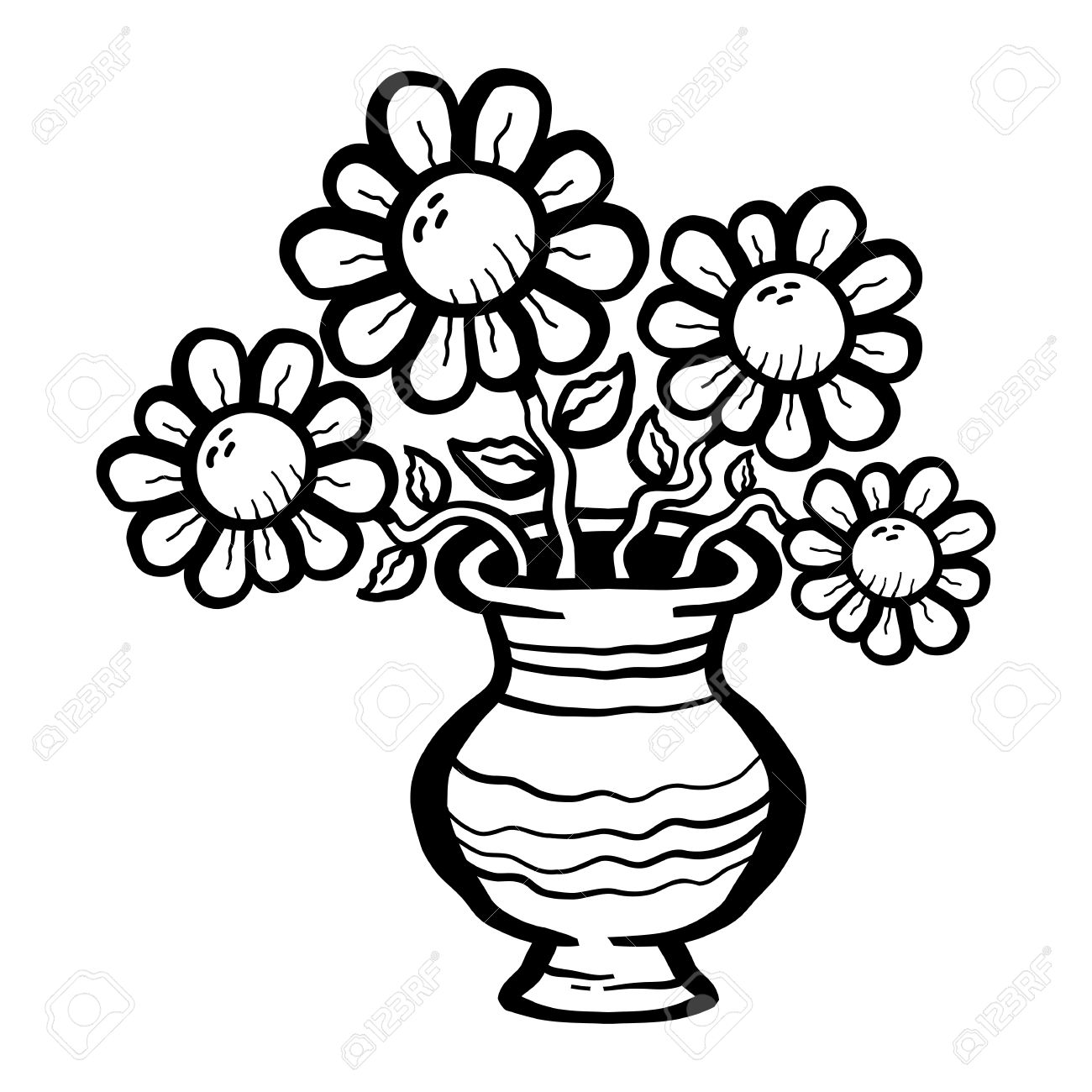 Flower Vase Clipart Black And White | Free download on ClipArtMag