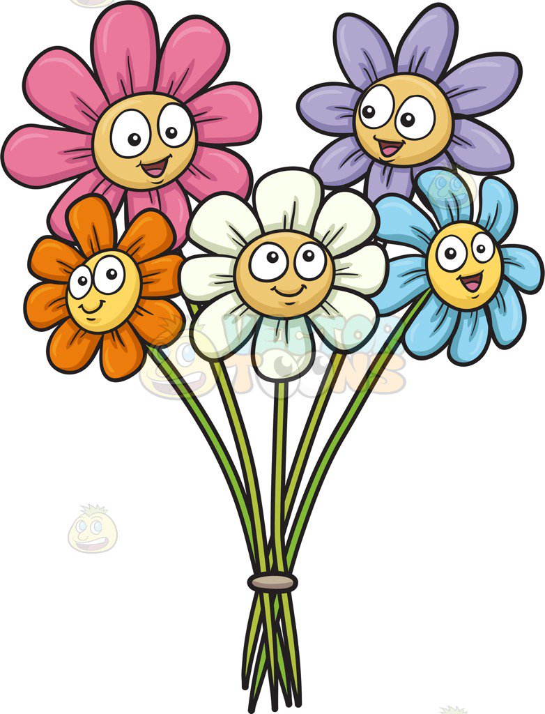 Bunch Of Flowers Images Cartoon - Free Clipart Bunch Of Flowers Flower