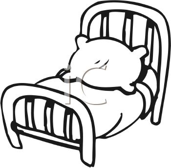 350x344 black and white cartoon bed