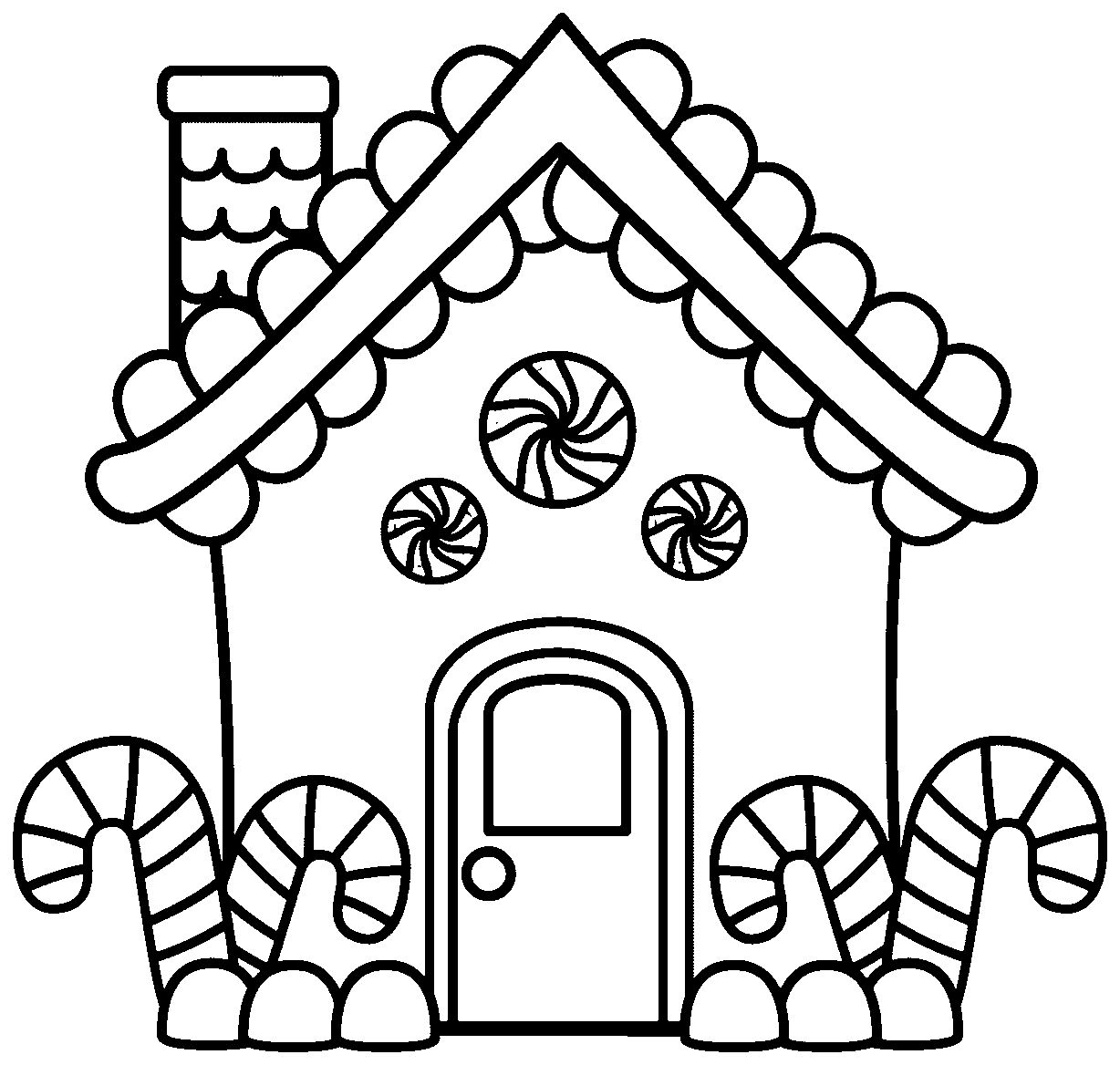 Gingerbread House Coloring Pages Free download on ClipArtMag