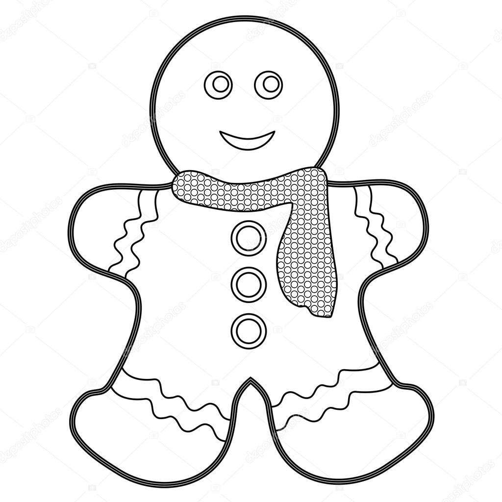 Gingerbread Man Black And White Free download on ClipArtMag