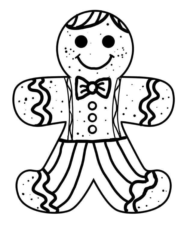 Gingerbread Man Black And White Free download on ClipArtMag