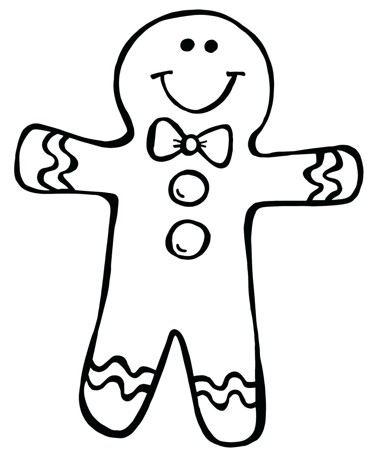 Gingerbread Man Coloring Page Free download on ClipArtMag