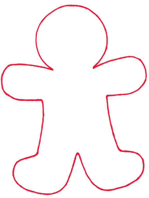 Gingerbread Man Outline Free download on ClipArtMag
