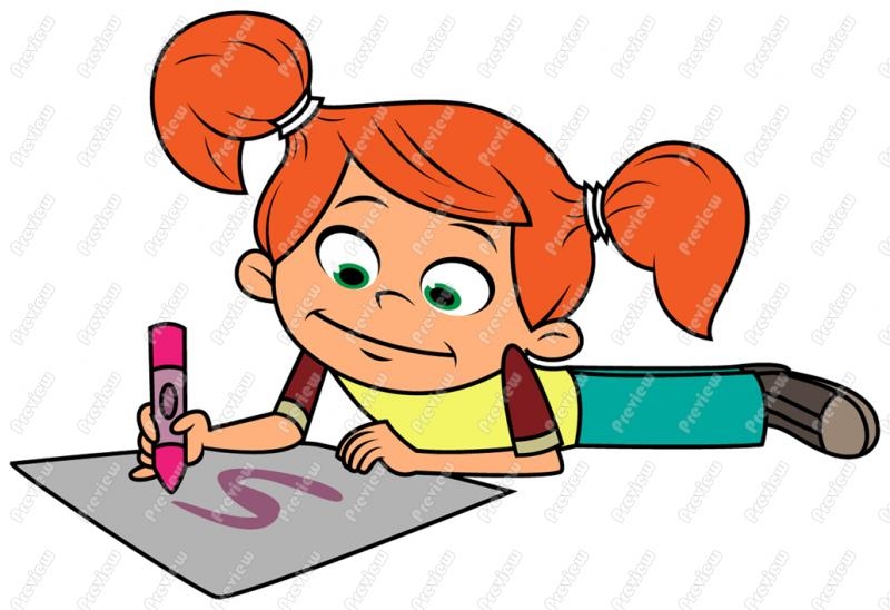 Girl Drawing For Kids | Free download on ClipArtMag