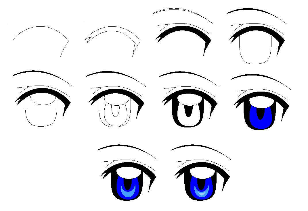 25+ How To Draw Anime Eyes Female Cute Step By Step Pics - Anime
