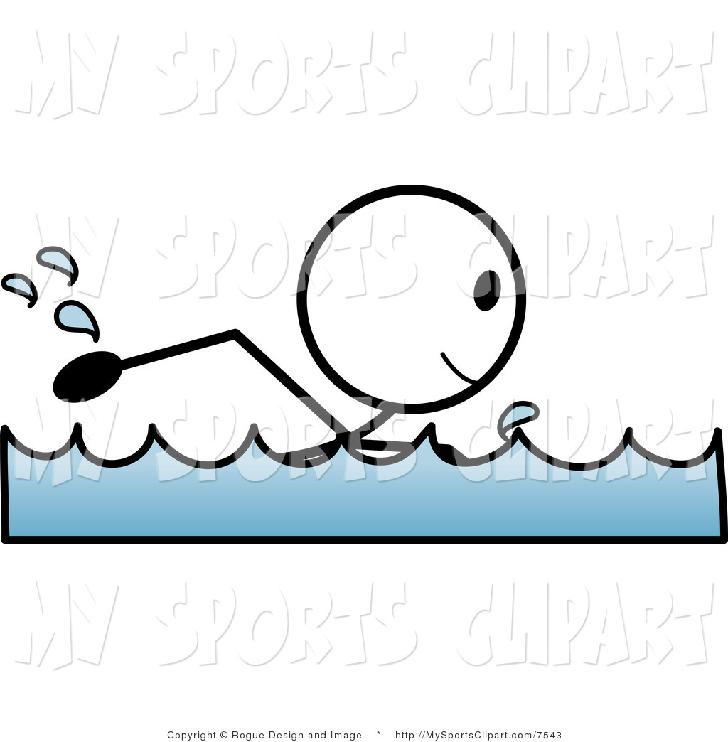 girl swimming clipart