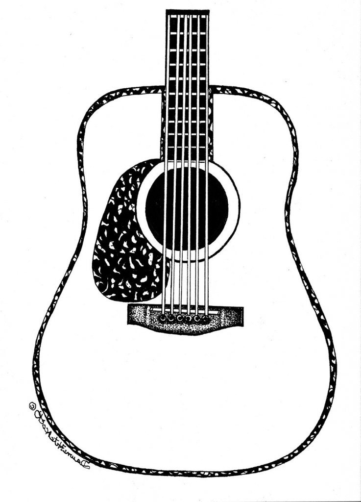 Guitar Outline Free download on ClipArtMag