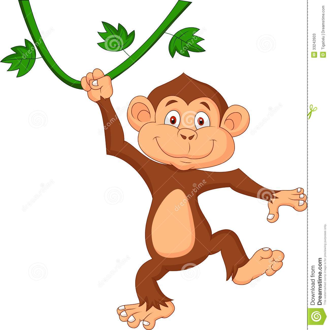 hanging monkey template cutcaster photo 100913746 cartoon waving