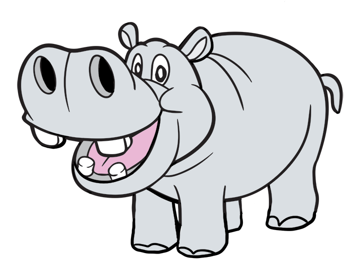 Hippo Clipart Black And White | Free download on ClipArtMag