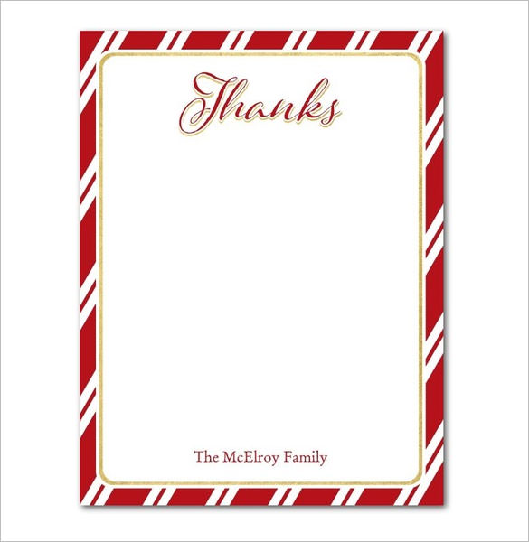 Christmas Thank You Card Templates Free