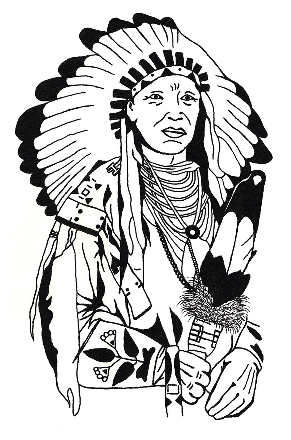 Indian Coloring Pages Free download on ClipArtMag