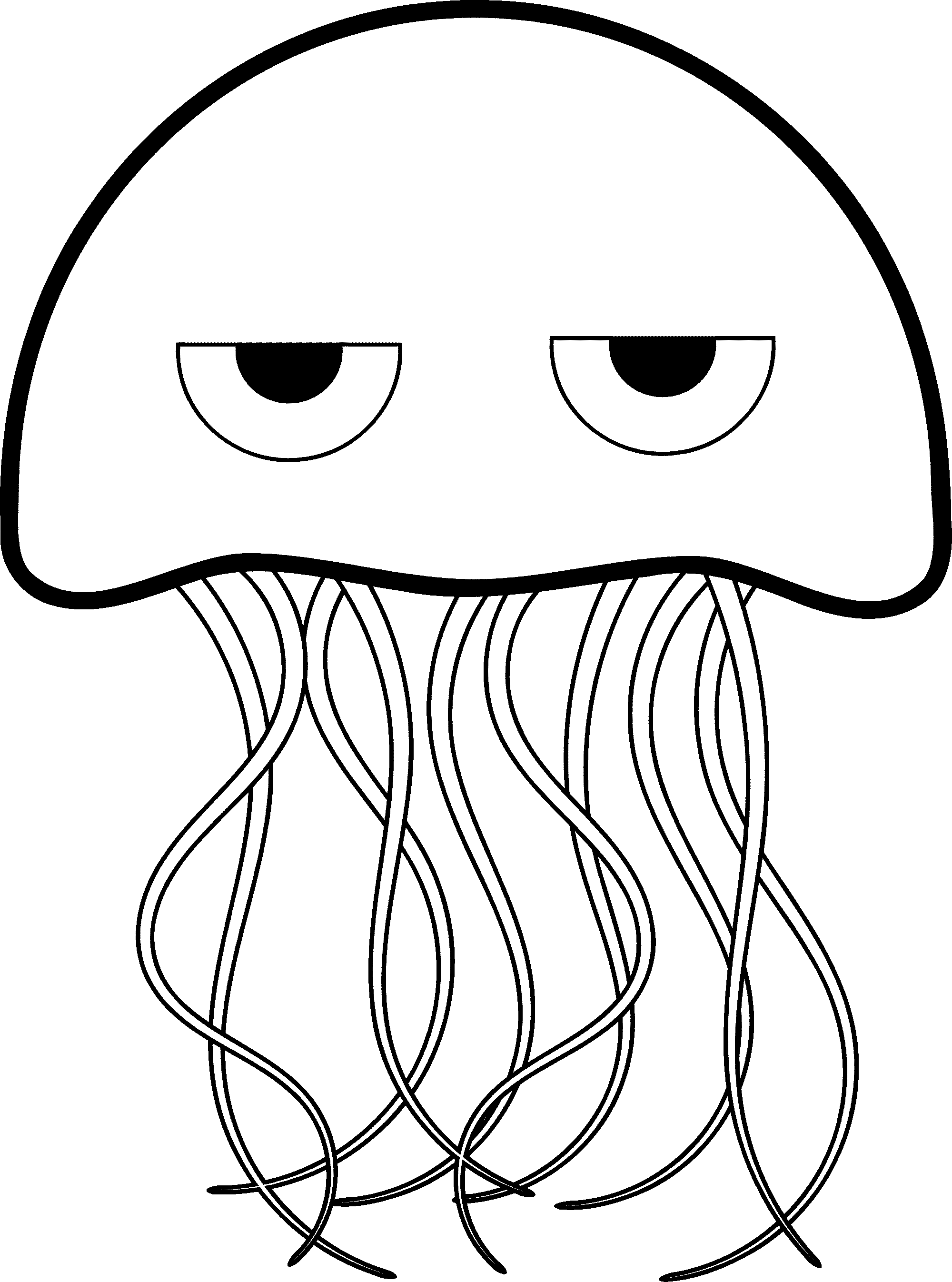 Jelly Fish Template Free Jellyfish Clipart Black And White Free