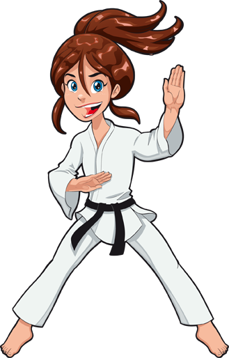 Cartoon Karate Girl Clip Art 
