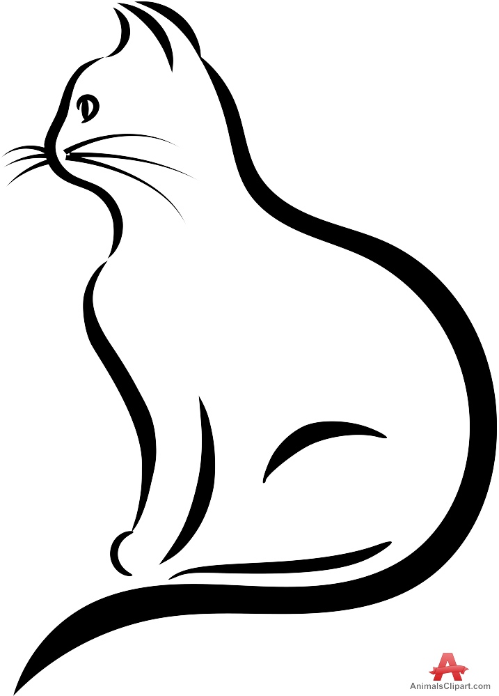 Kitten Clipart Black And White Free download on ClipArtMag