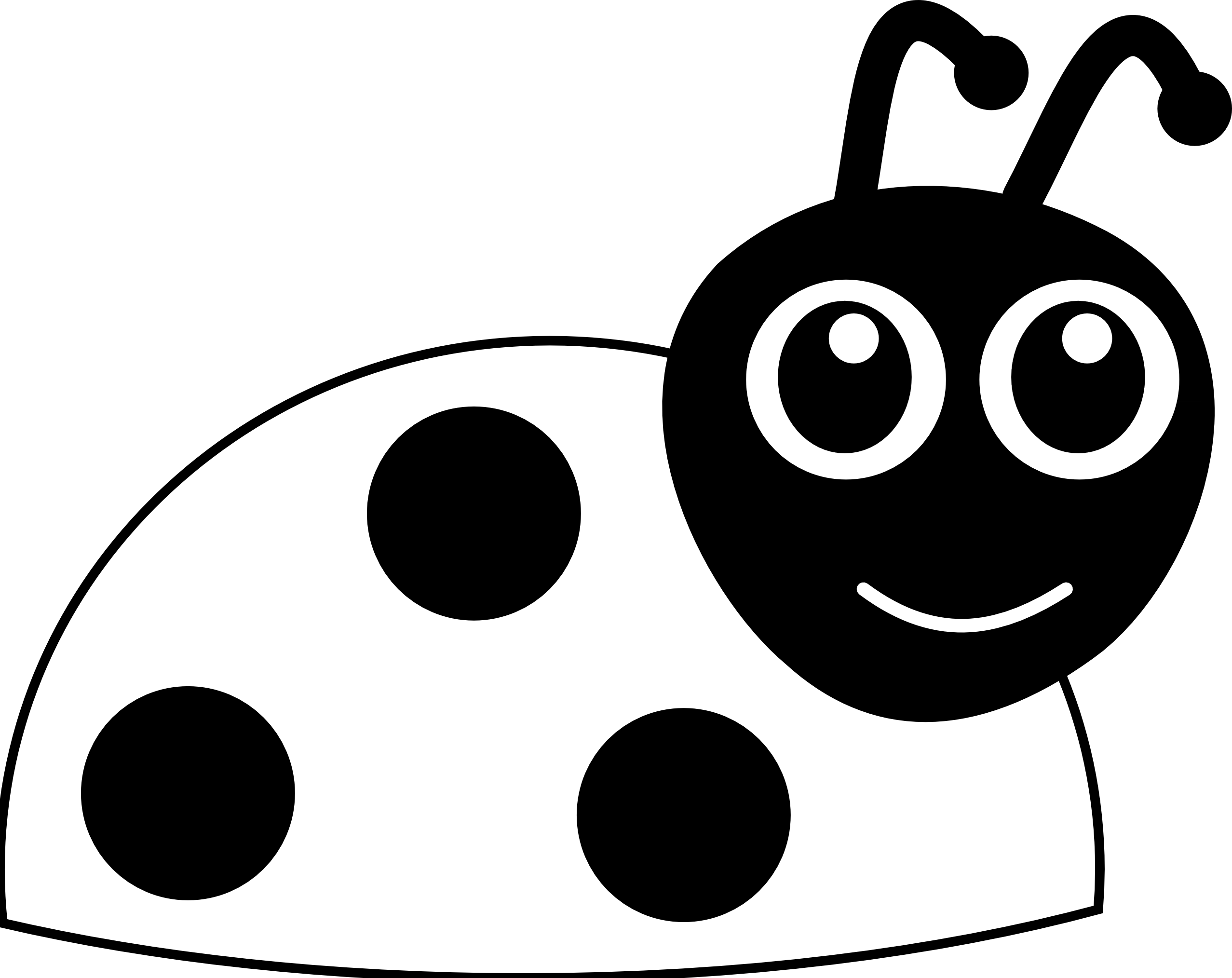 ladybug black and white clipart