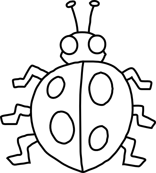 ladybug black and white clipart