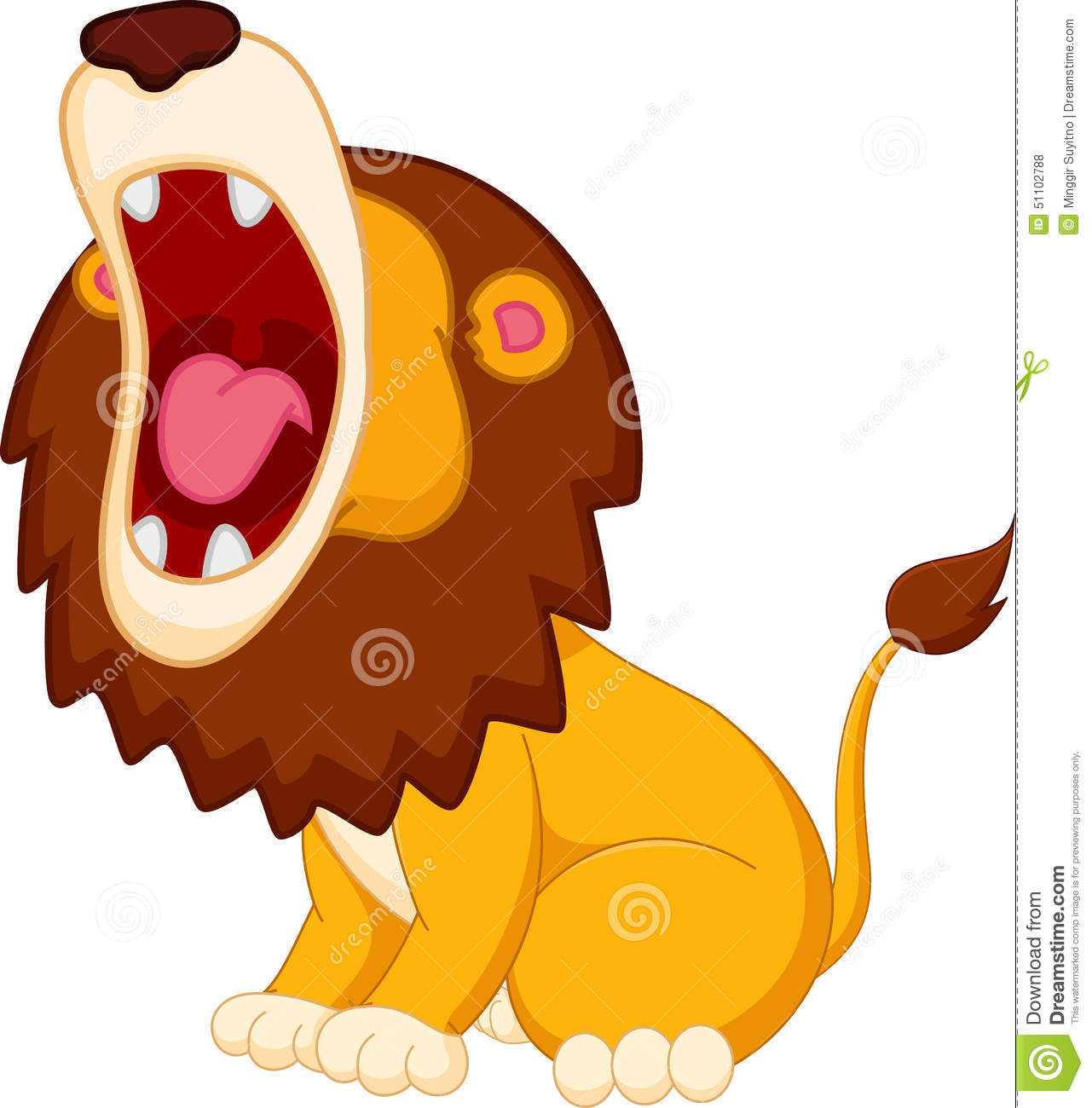 Lion Roaring Clipart Lion With Fierce Mouth Cartoon Vector, Lion