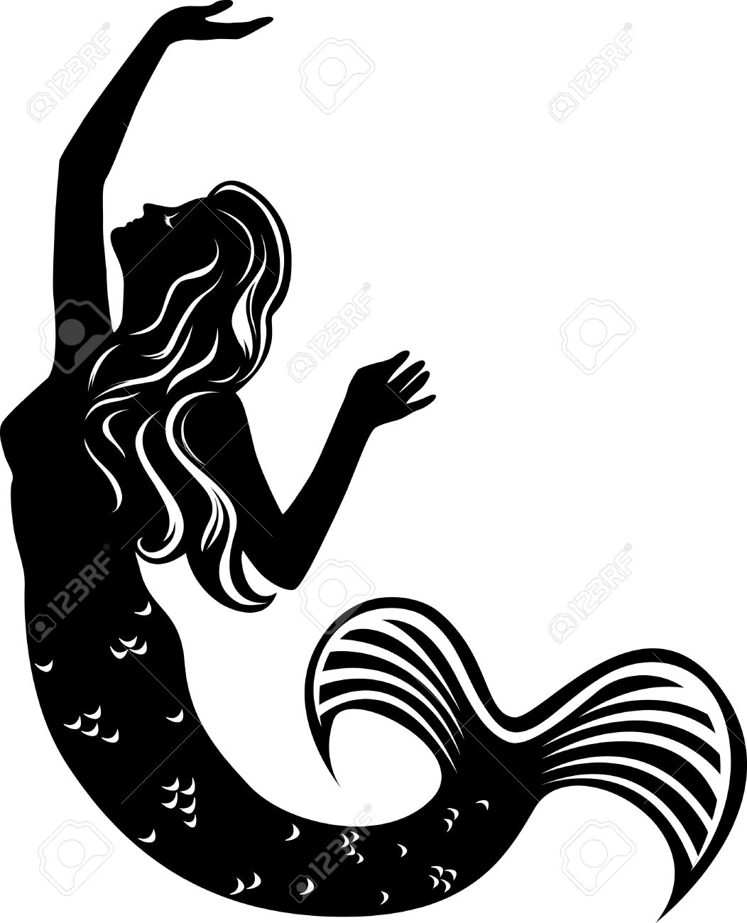 Little Mermaid Silhouette Clipart Free Download On Clipartmag