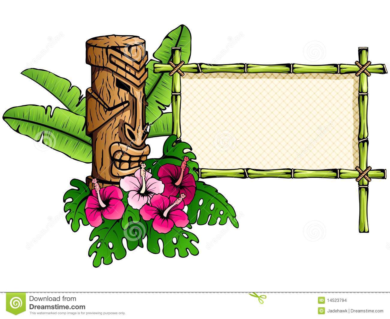 1300x1065 Luau Tiki Flowers Clipart