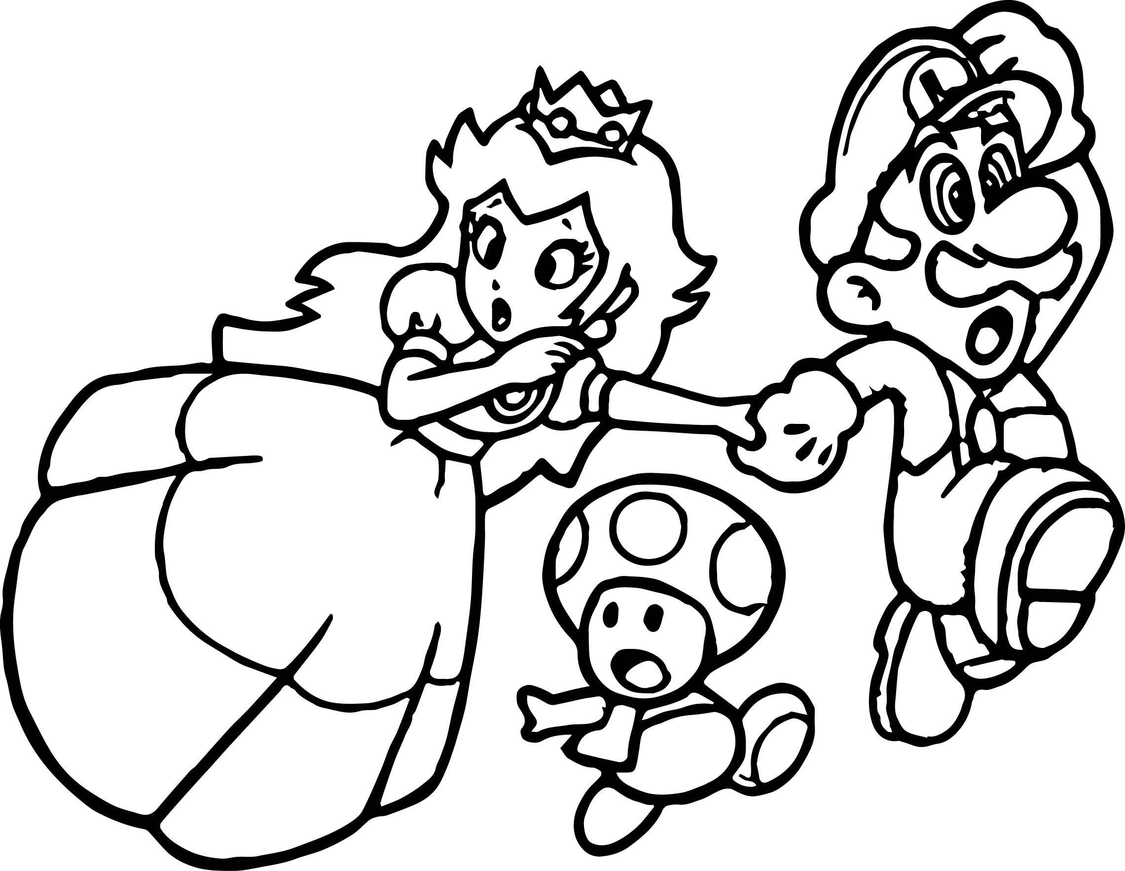 2281x1765 Super Mario Princess Mushroom Coloring Page Wecoloringpage