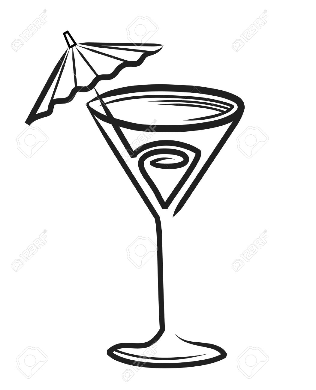Martini Glass Drawing | Free download on ClipArtMag