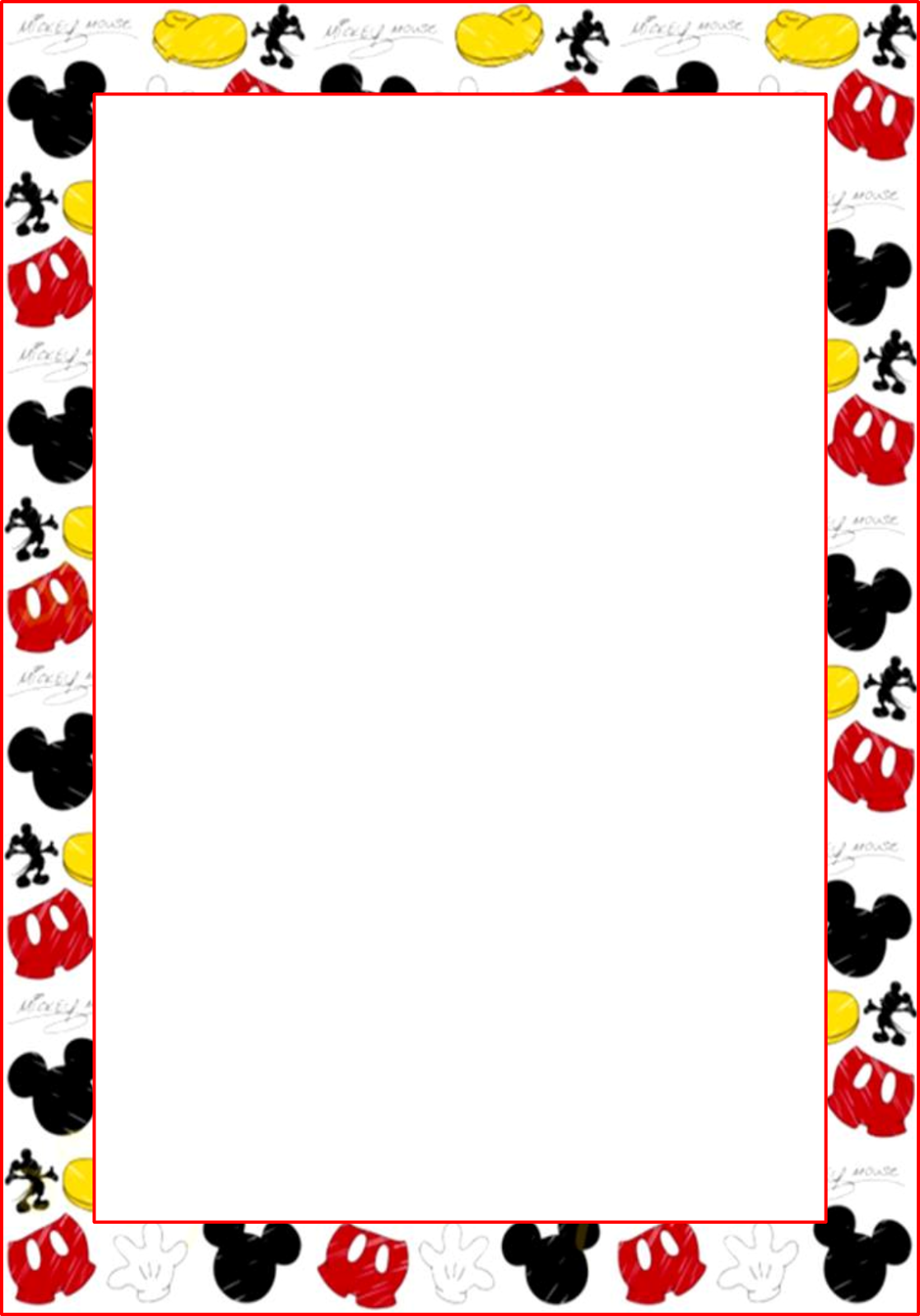 Mickey Mouse Border Clipart Free download on ClipArtMag
