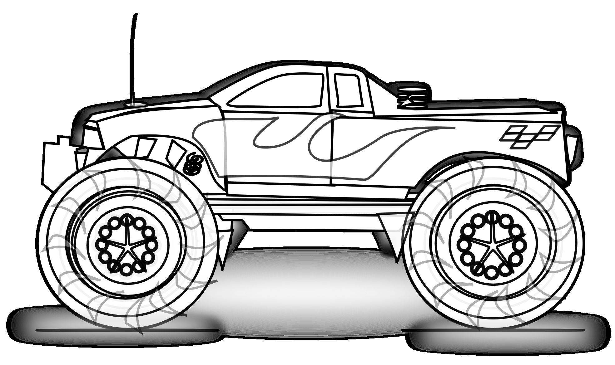 Monster Truck Line Art Free Download On ClipArtMag