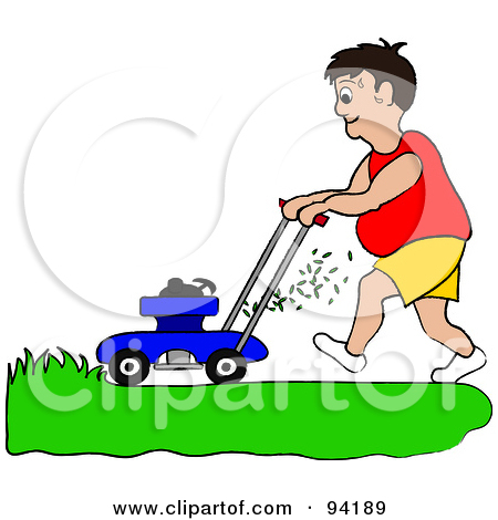 mowing grass clipart