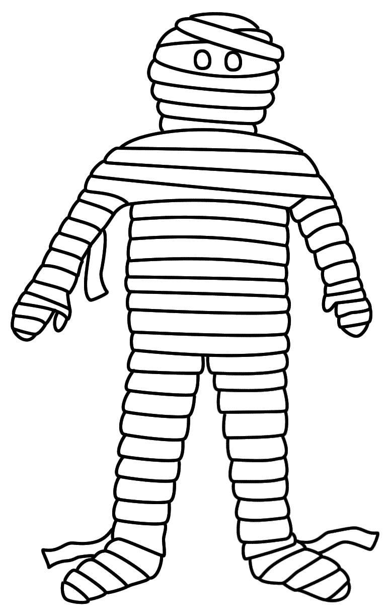 Halloween Mummy And Spider Yoyo Coloring Page For Kids Printable Free 