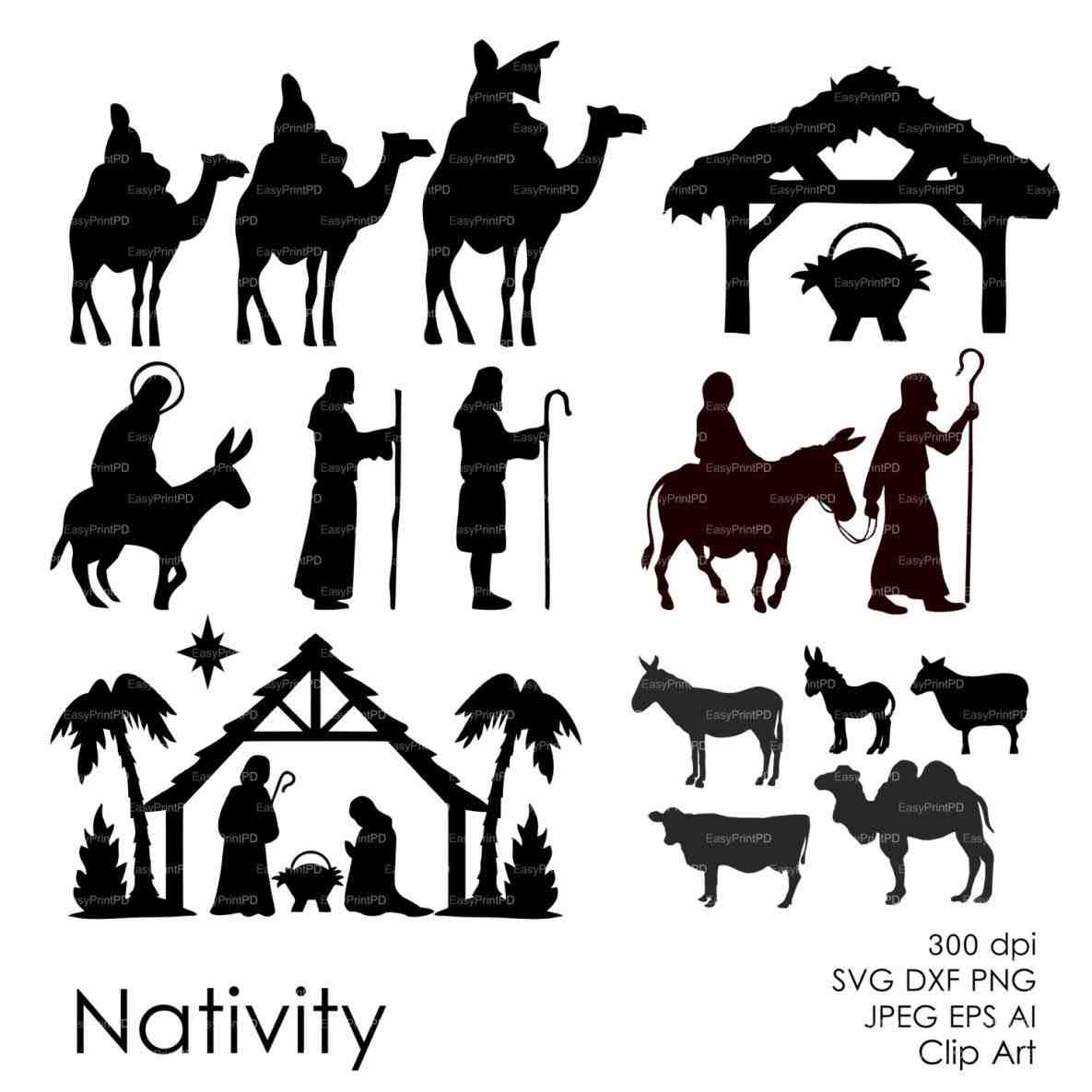 Nativity Clipart Black And White Free Free Download On ClipArtMag