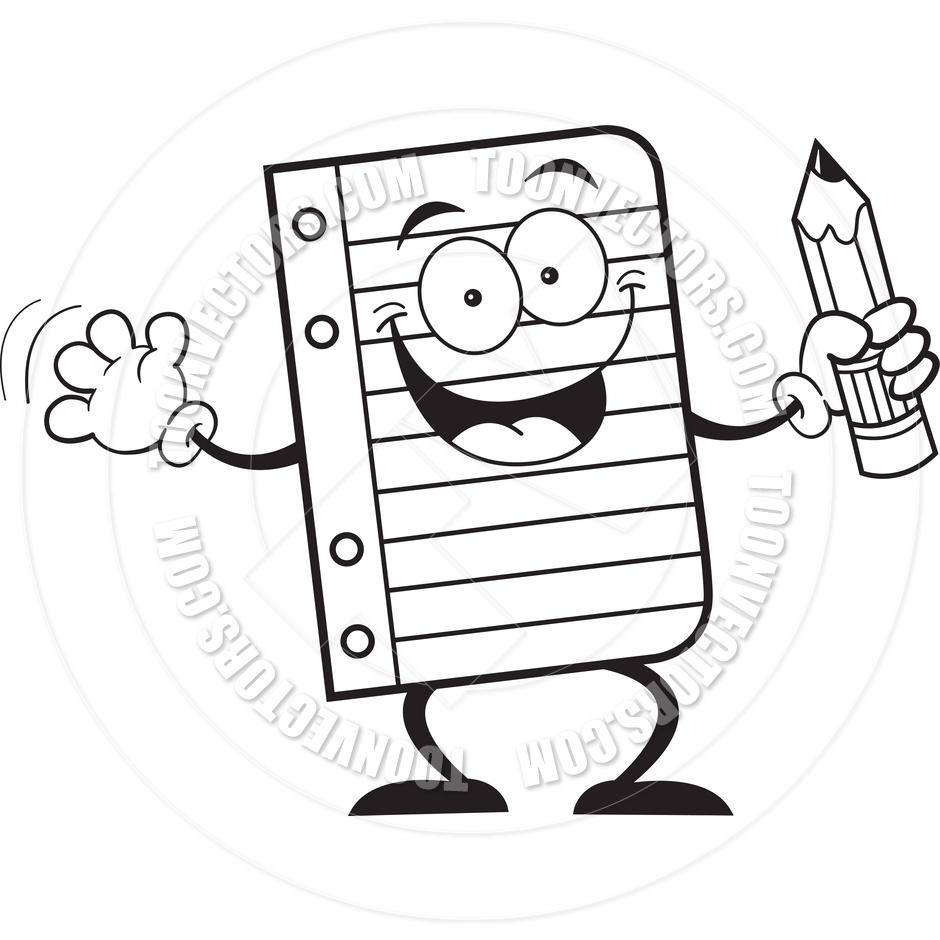 notebook clipart black and white