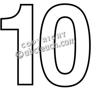 Number 10 Clipart Black And White 