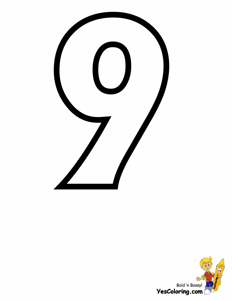 Number 9 Coloring Pages | Free download on ClipArtMag