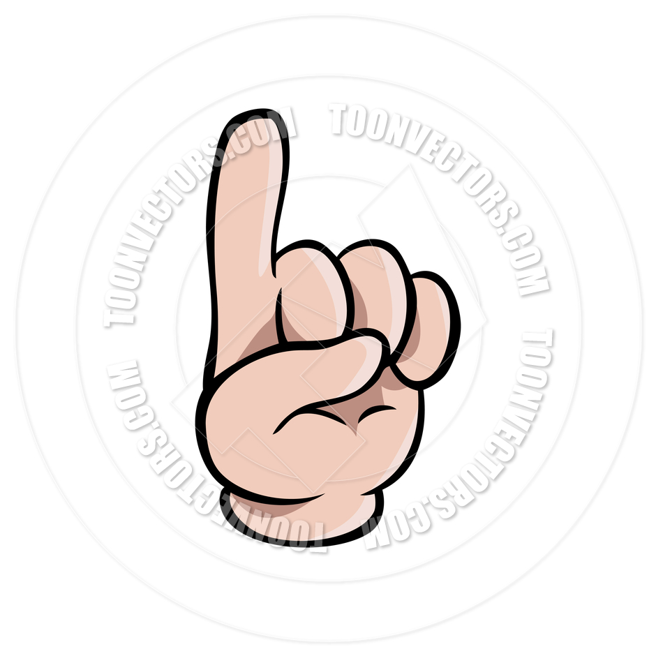 940x940 human cartoon hand showing one finger or pointing