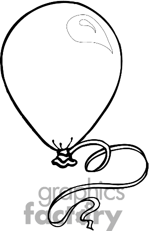 300x463 black and white balloon clipart