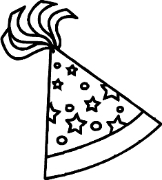 235x262 party hat black and white clipart